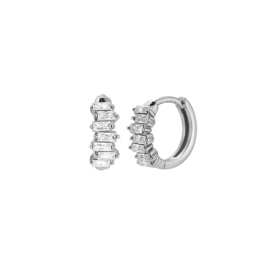Diamond Hoops Small Gold & Silver
