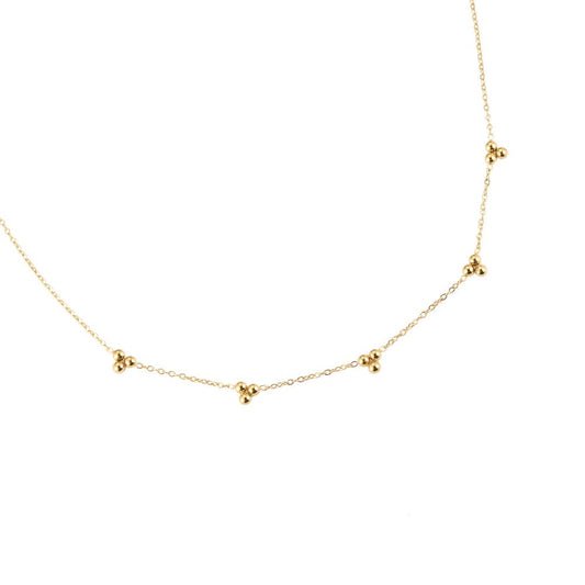 Triple Stud Necklace Gold & Silver